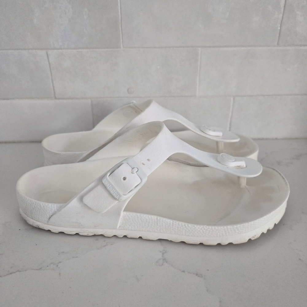 Birkenstock Essentials Gizeh Footbed Thong Slip-on Sandals Foam Light White 37
